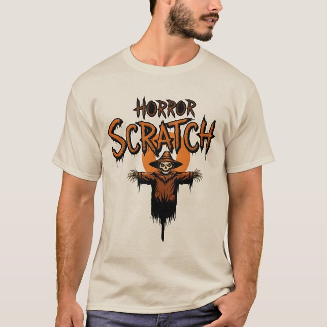 Camiseta HORROR SCRATCH Spooky Scarecrow Halloween (Anverso)