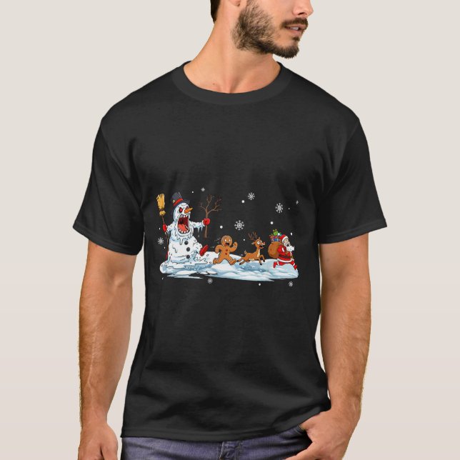 Camiseta Horror Snowman Christmas Reindeer Gingerbread Sant (Anverso)
