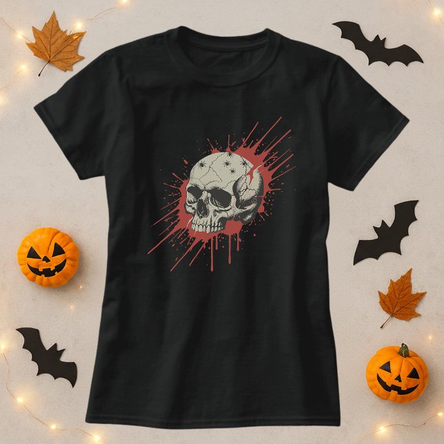 Camiseta Horror Splatter Skull Halloween (Subido por el creador)