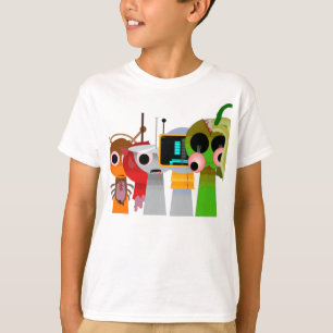 Camiseta Horror Sprunki Beats - Oren Raddy Clukr Funbot 