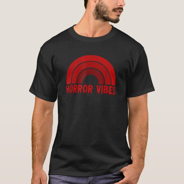 Camiseta Horror vibró Sangre Rojo Arcoiris Halloween (Anverso)