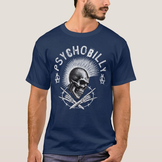 Camiseta Horror Voo Rock Punk Music Skeleton Psychobilly Sk (Anverso)