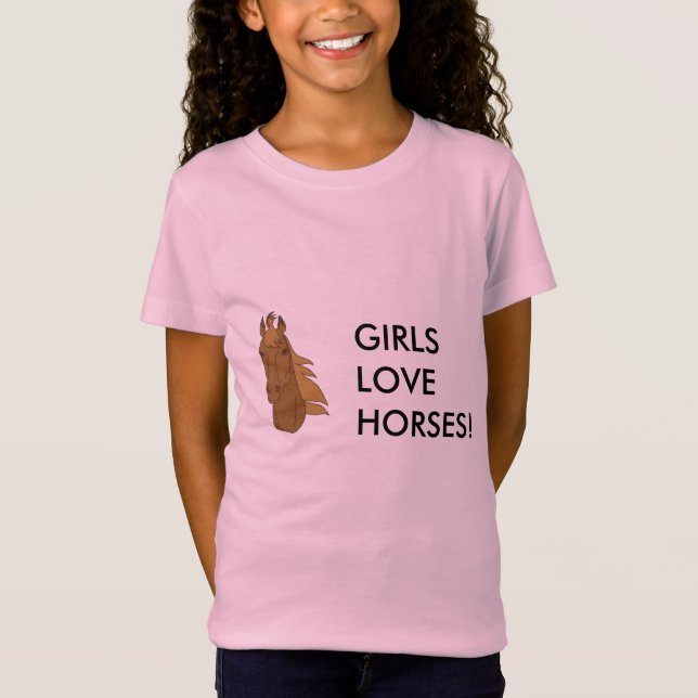 Camiseta ¡horse1, CABALLOS del AMOR de los CHICAS! (Anverso)