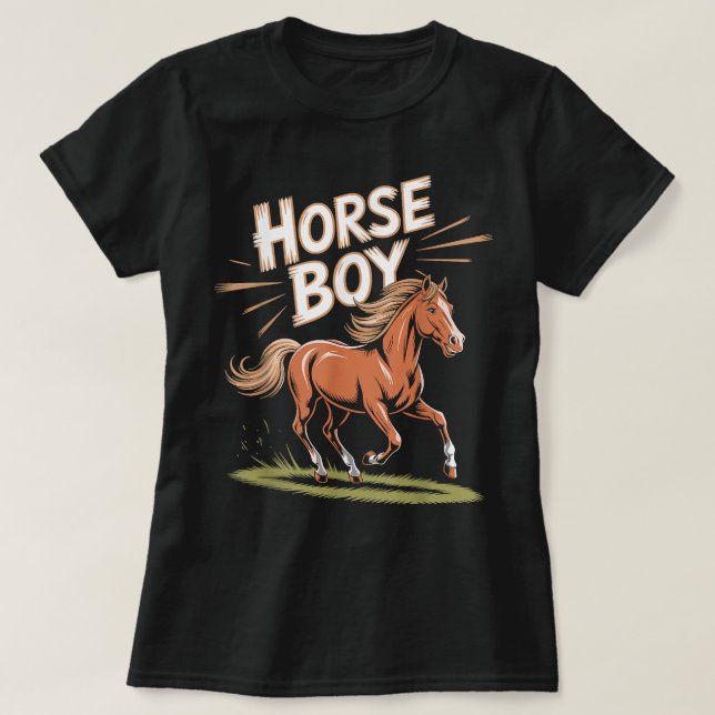 Camiseta Horse Boy Childrens Horses Apparel Youth Kids (Diseño del anverso)