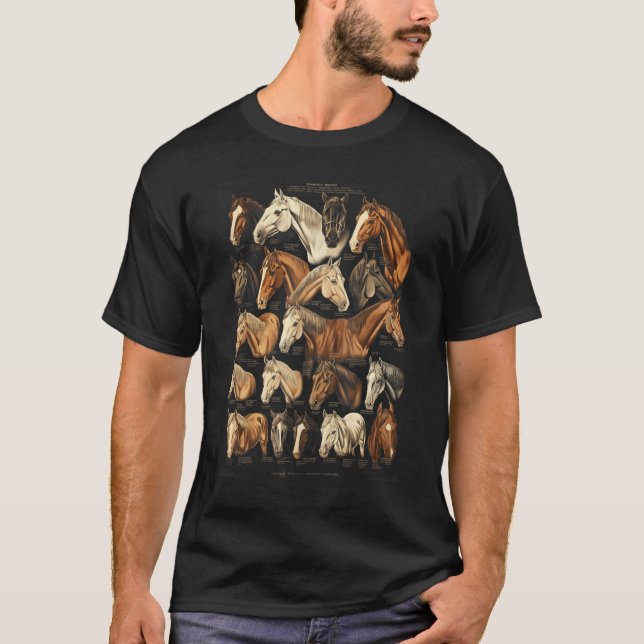Camiseta Horse Breeds Equestrian Horseback Riding Tee Gifts (Anverso)