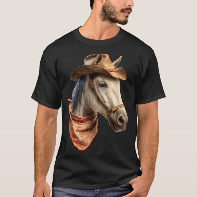 Camiseta Horse Cowboy Equestrian Riding Funny Graphic  (Anverso)