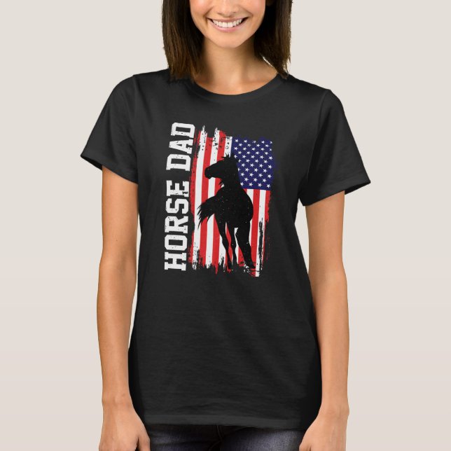 Camiseta Horse Dad American Flag Like A Regular Dad But Coo (Anverso)