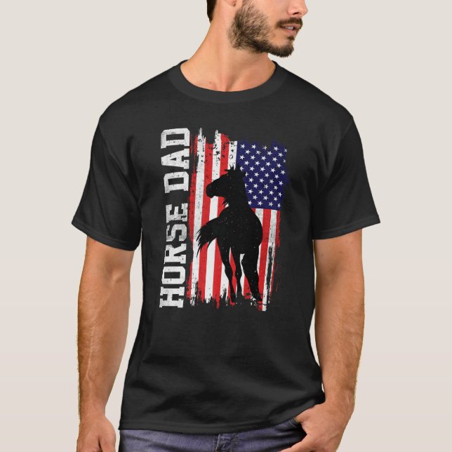 Camiseta Horse Dad American Flag Like A Regular Dad But Coo (Anverso)