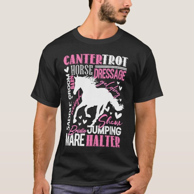 Camiseta Horse  for Girls Women  Horses Horseback Riding (Anverso)