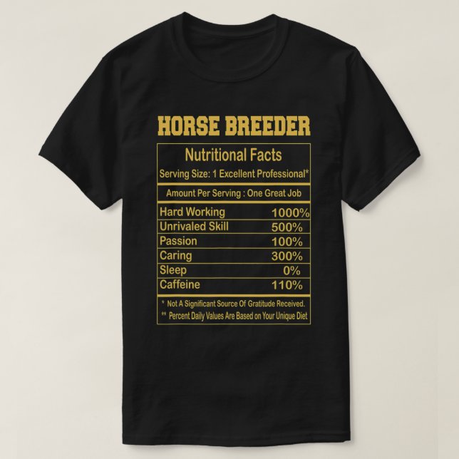 Camiseta Horse Funny Horse Gallinero Hechos Nutricionales M (Diseño del anverso)