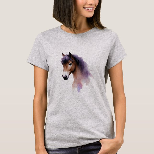 Camiseta Horse Head With Purple Mane Art (Anverso)