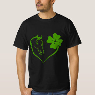 Camiseta Horse Heart and Leaf Irish St. Patrick Day Gift Ho