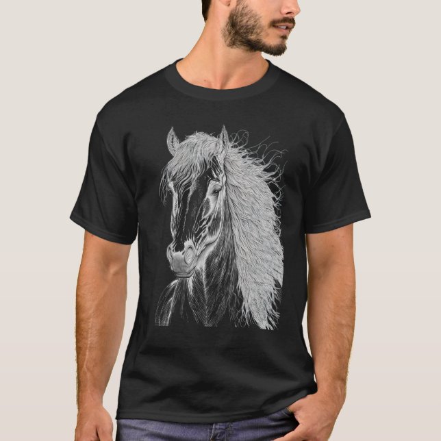 Camiseta Horse illustration Gift for Horseback Riding Horse (Anverso)