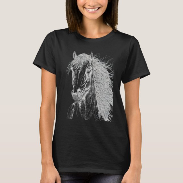 Camiseta Horse illustration Gift for Horseback Riding Horse (Anverso)