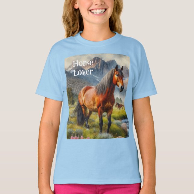 Camiseta Horse Lover Brown Mustang Kids (Anverso)