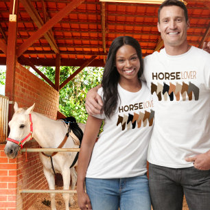 Camiseta Horse Lover caballos cabeza siluetas