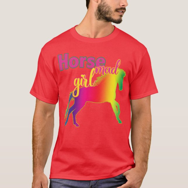 Camiseta Horse Mad Chica Loco Por Los Amantes De Los Caball (Anverso)