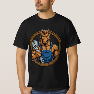 Camiseta Horse Mechanic - Stallion Garage Wrench T