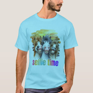 Camiseta horse meme – funny horses on a selfie