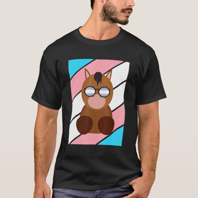 Camiseta Horse Pride Transgender Flag LGBTQ Proud Ally Prid (Anverso)