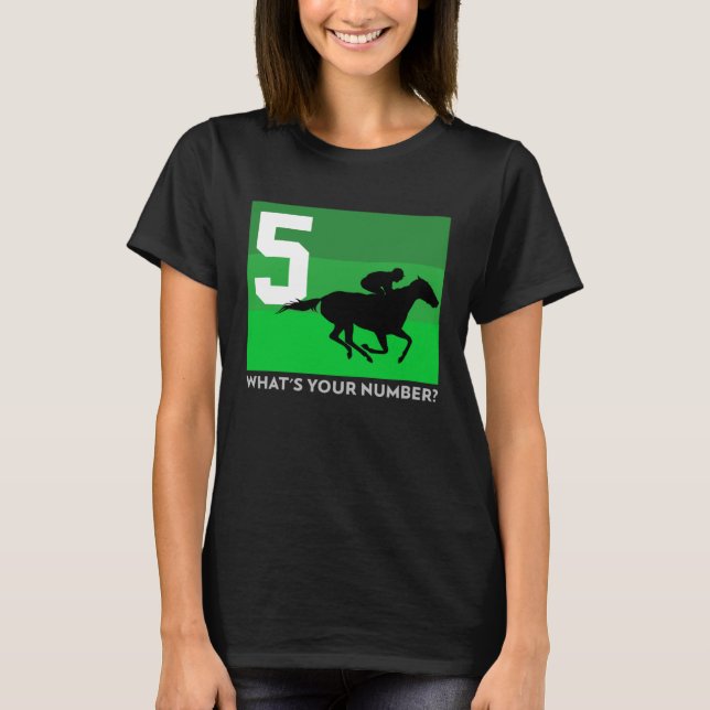 Camiseta Horse Racing  5 Saddle Cloth Number Five Green Sad (Anverso)