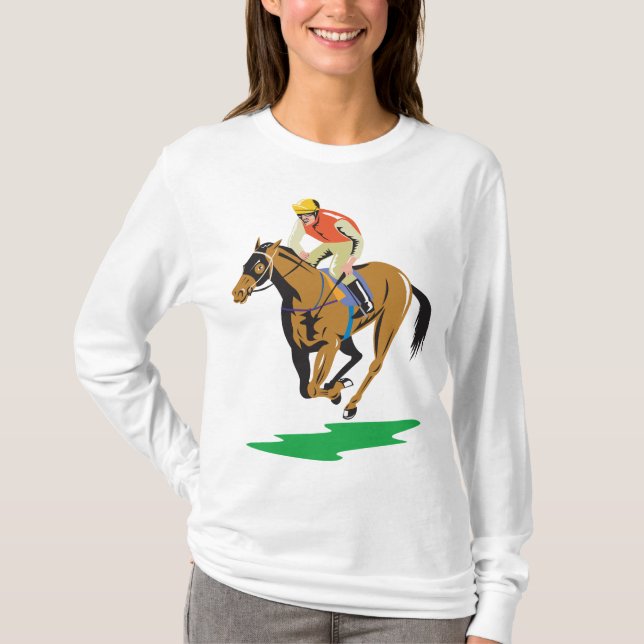 Camiseta Horse Racing Jockey Galloping (Anverso)