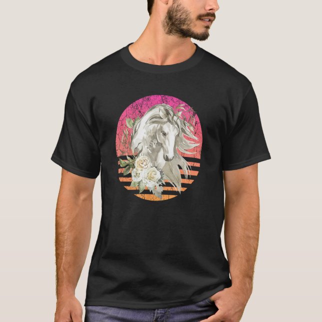 Camiseta Horse Retro Horses Wild Life Horse Lover Retro Wes (Anverso)