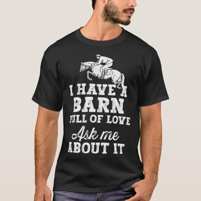 Camiseta Horse Riding Equestrian Dad Have a Barn Full of Lo (Anverso)