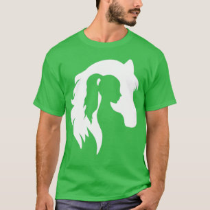 Camiseta Horse Silhouette Joven Chica Equestrian Cowgi