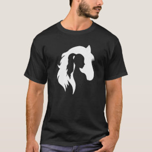 Camiseta Horse Silhouette Joven Chica Equestrian Cowgi