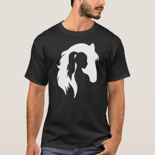 Camiseta Horse Silhouette Joven Chica Equestrian Cowgi