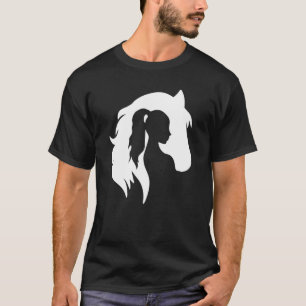 Camiseta Horse Silhouette Joven Chica Equestrian Cowgi