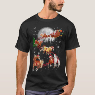 Camiseta Horse Sleigh Navidad Árbol Decoración Navidad Navi