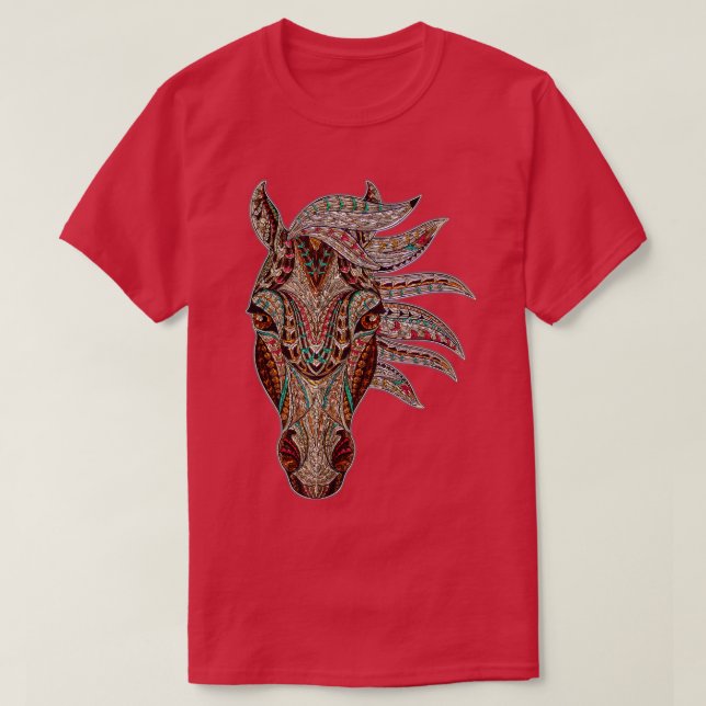 Camiseta Horse Tribal Resumen Arte Nativo Geometri (Diseño del anverso)