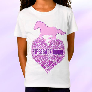 Camiseta Horseback Riding Heart with Wild Pony T-Shirt