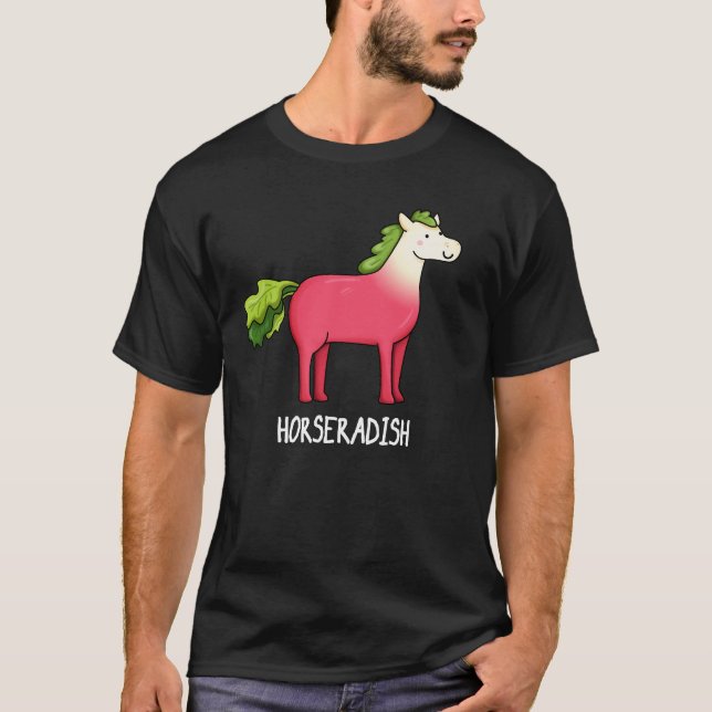 Camiseta Horseradish Funny Horse Pun Dark BG (Anverso)