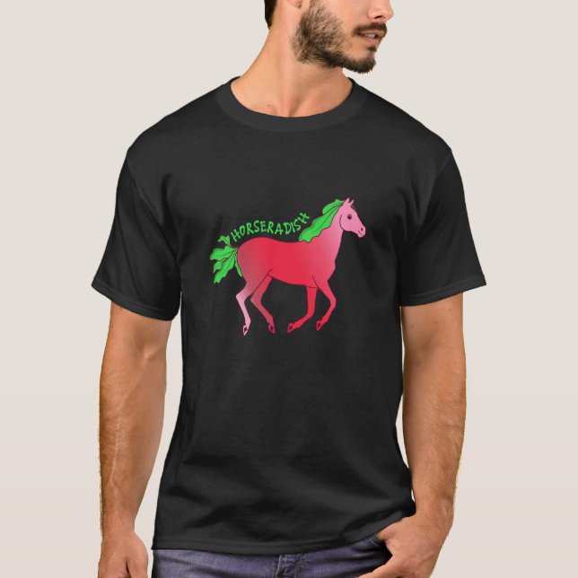 Camiseta Horseradish Horse Animal Farming Radish Vegetable (Anverso)