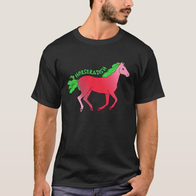 Camiseta Horseradish Horse  Animal Farming Radish Vegetable (Anverso)