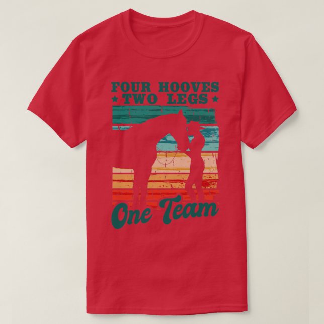 Camiseta Horses Four Hooves Two Legs One Team Horse Girl1 (Diseño del anverso)
