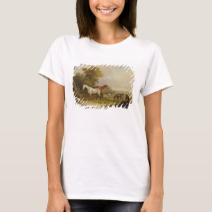 Camiseta Horses Grazing: A Grey Stallion grazing with Mares
