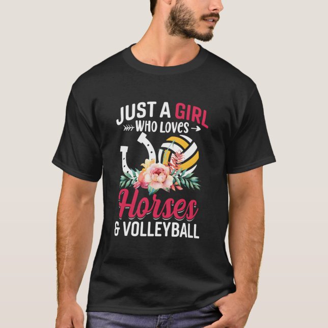 Camiseta Horses Volleyball Just A Who Loves (Anverso)