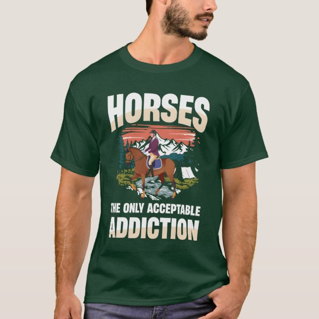 Camiseta Horseshe sólo chica ecuestre de adicción aceptable (Anverso)