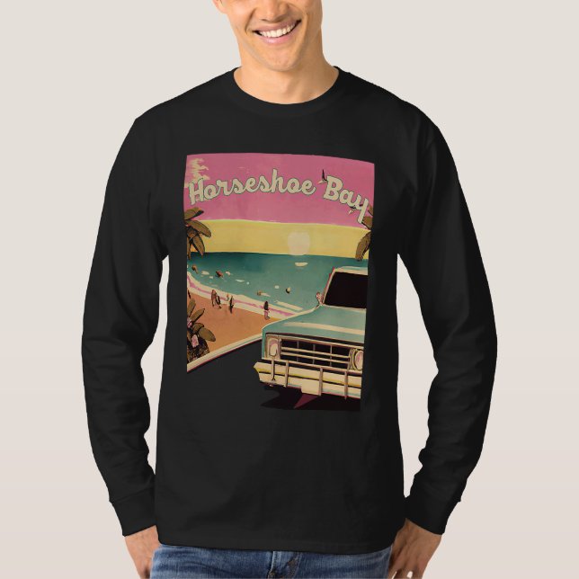Camiseta Horseshoe Bay Retro Beach Vacation Souvenir Surf (Anverso)