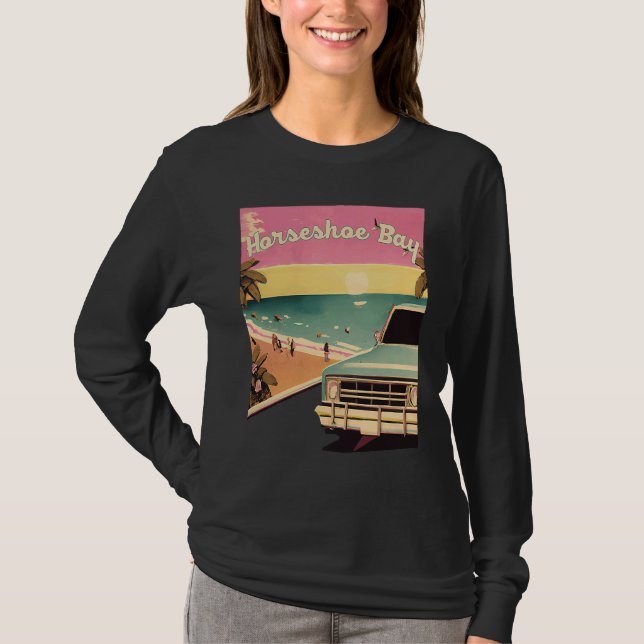Camiseta Horseshoe Bay Retro Beach Vacation Souvenir Surf (Anverso)