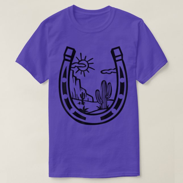 Camiseta Horseshoe Cactus Deert Sunset Wild West C (Diseño del anverso)