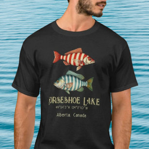 Camiseta Horseshoe Lago Alberta Canadá ropa de pescado