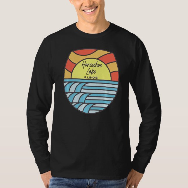 Camiseta Horseshoe Lake Illinois Il Sunset Vacation Souveni (Anverso)