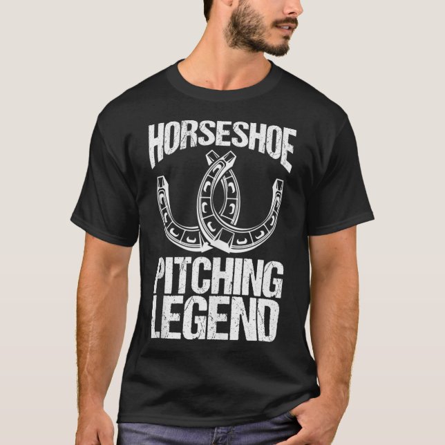 Camiseta Horseshoe Pitching Legend Backyard Picnic Toss Gam (Anverso)