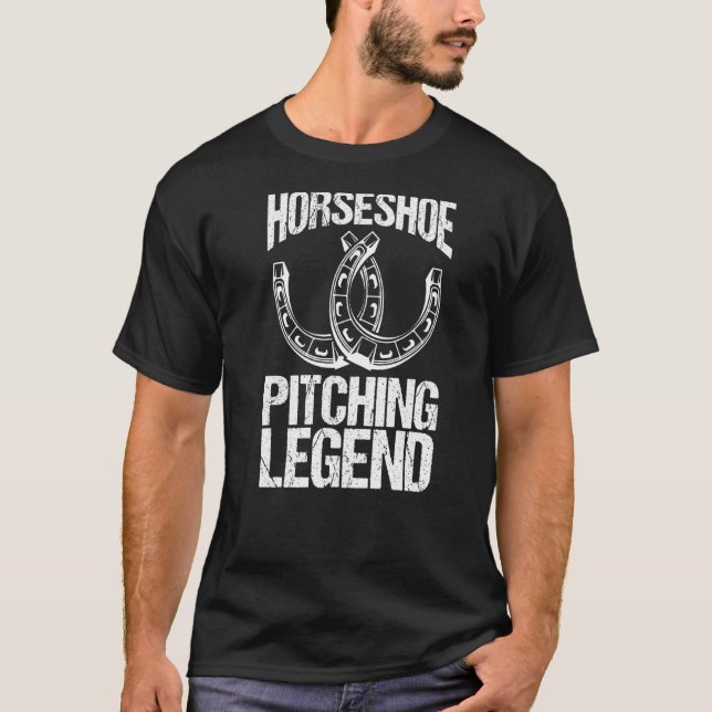 Camiseta Horseshoe Pitching Legend Backyard Picnic Toss Gam (Anverso)