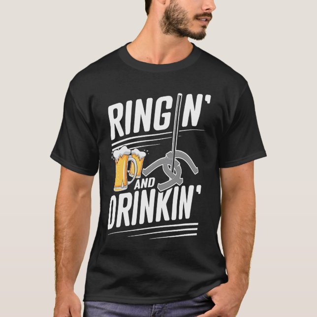 Camiseta Horshoer Pitcher Ringin Y Drinkin Horseshoe Pitc (Anverso)